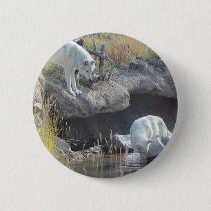 Wolf-Waldnatur-Land-FriedensLiebe-Tier Button
