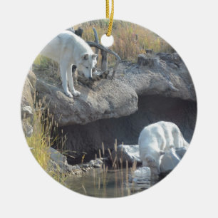 Wolf-Waldnatur-Land-FriedensLiebe-Tier Keramikornament
