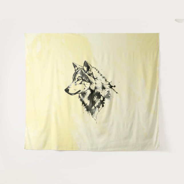 Wolf Wandteppich (Vorderseite (Horizontal))
