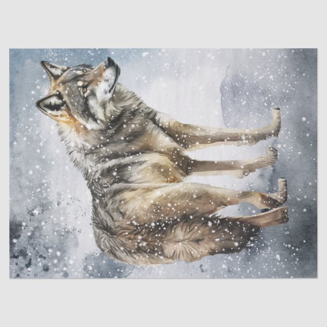Wolf Watercolor Seidenpapier (Vorderseite)