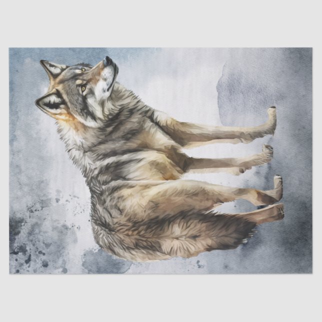 Wolf Watercolor Seidenpapier (Vorderseite)