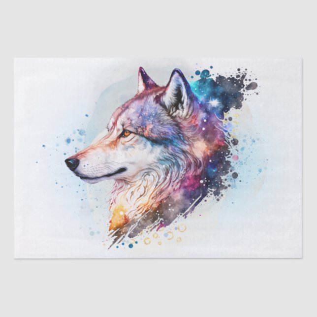 Wolf Watercolor Seidenpapier (Vorderseite)