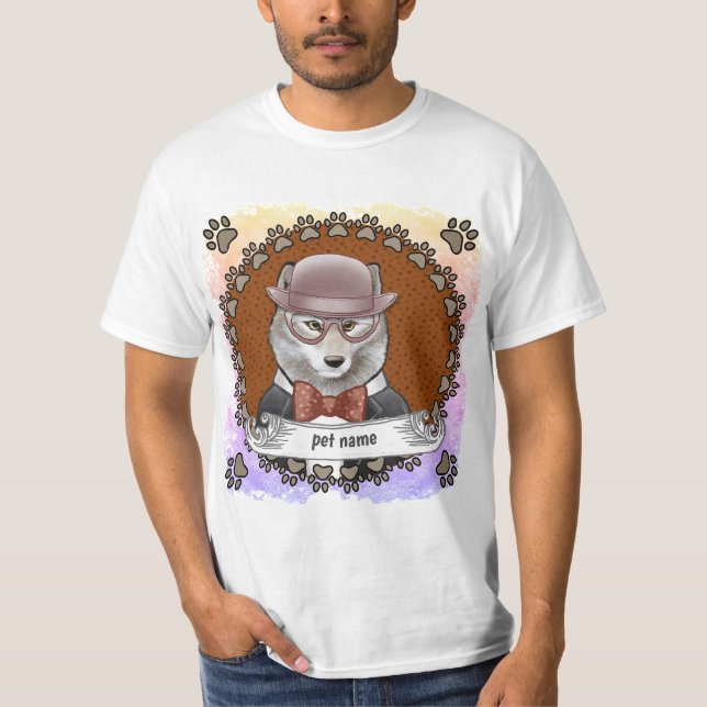 Wolf Wearing Glasses T-Shirt (Vorderseite)