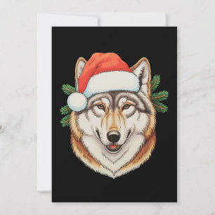 Wolf Weihnachten Xmas Santa Hut Tier Feiertag
