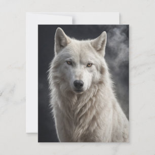 Wolf Wild Animal Elegante Dramatisches Portrait au Mitteilungskarte