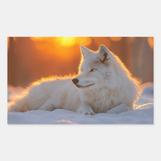 Wolf Wild Animal Loving Portrait Rechteckiger Aufkleber