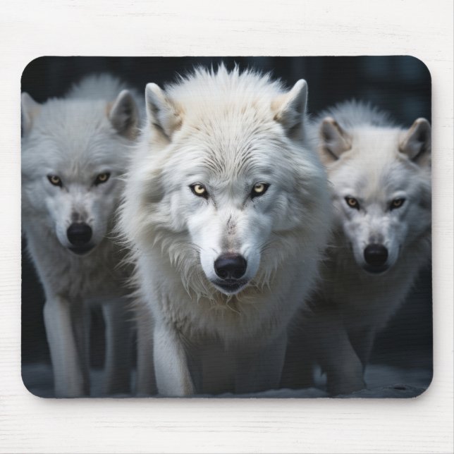 Wolf Wild Animal Portrait Fierce Power Mousepad (Vorne)
