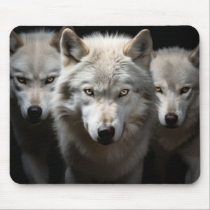 Wolf Wild Animal Portrait Fierce Power Mousepad