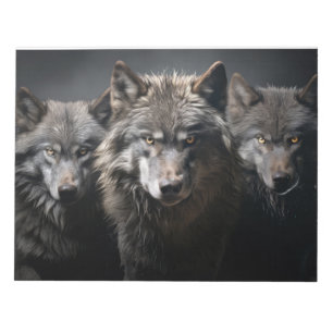 Wolf Wild Animal Portrait Fierce Power Notizblock