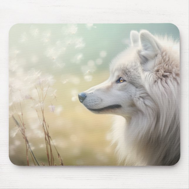 Wolf Wild Animal Tranquil Friedlich Mousepad (Vorne)
