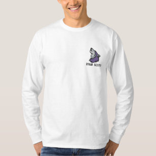 Wolf Wild Life Personalisiert Besticktes Langarmshirt