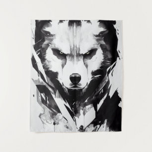 Wolf Wild Nature Free Spirit Art Pinselstrich Wandteppich