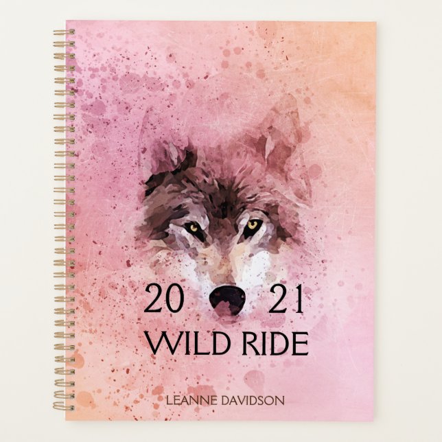 Wolf Wild Ride 2021 Naturplaner Planer (Vorderseite)