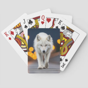 Wolf Wildlife Animal auf der Straße im Freien Spielkarten
