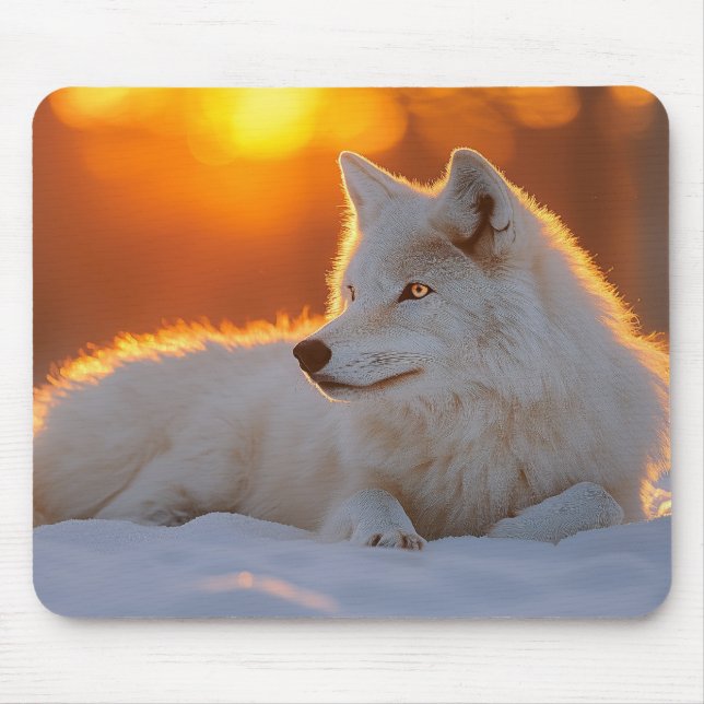 Wolf Wildtier Liebendes Porträt Mousepad (Vorne)