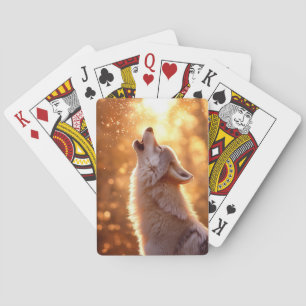 Wolf Wildtier-Porträt in der Natur Spielkarten