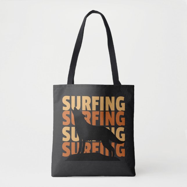 Wolf will surfen surfen surfen tasche (Vorderseite)