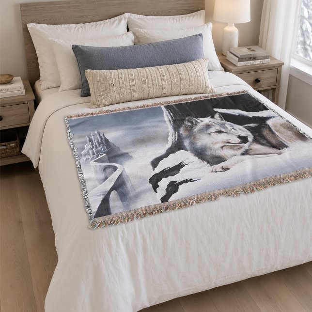 Wolf Winter Castle Fantasy Decke (Von Creator hochgeladen)