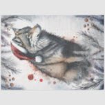 Wolf Winter Christmas Decoupage Watercolor Seidenpapier<br><div class="desc">Wolf Winter Christmas Decoupage Watercolor</div>