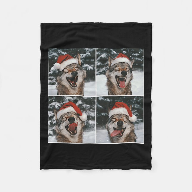 Wolf Winter Fotografie Wolf Conservation Christma Fleecedecke (Vorderseite)