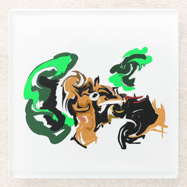 Wolf  winter  joy glasuntersetzer (Vorderseite)