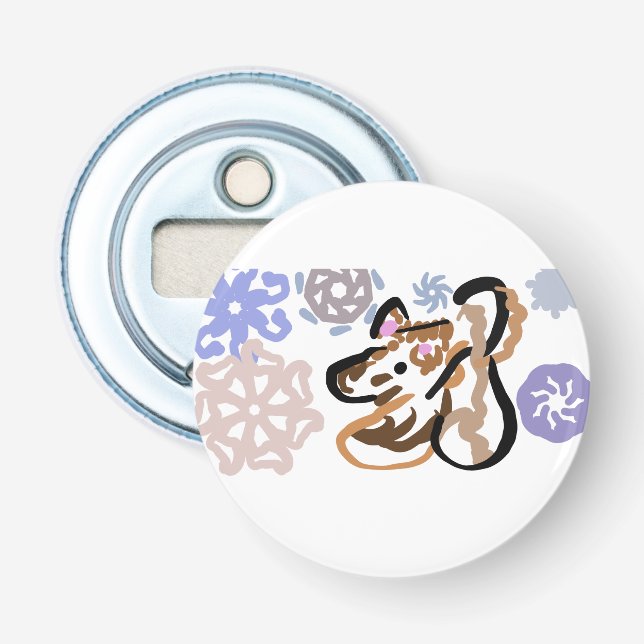 Wolf winter love flaschenöffner (Vorderseite)