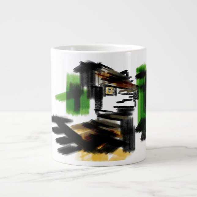 Wolf Winter Spaß Jumbo-Tasse (Vorderseite)