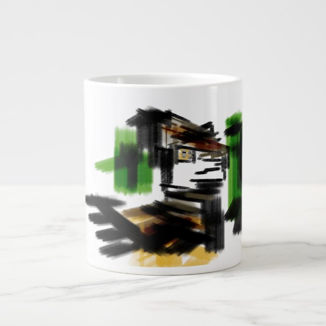 Wolf Winter Spaß Jumbo-Tasse (Vorderseite)