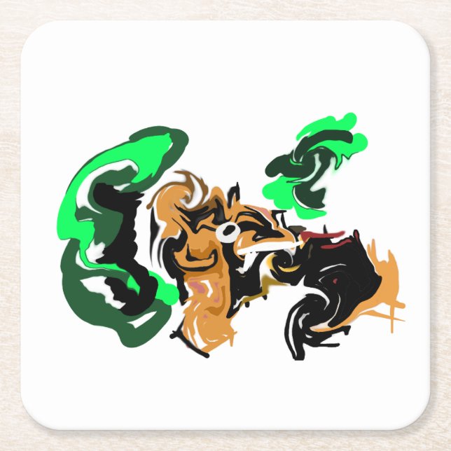 Wolf winterliche Freude Rechteckiger Pappuntersetzer (Vorderseite)