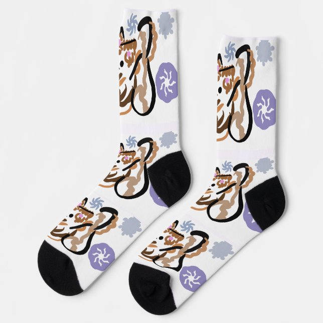 Wolf Winterliebe Socken (Linkes Detail)