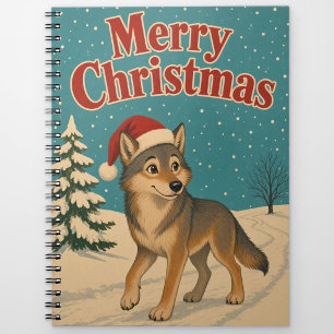 Wolf Winterweg Tier Weihnachten Notizblock