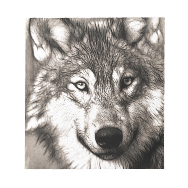 Wolf-Wolf-Tier-wilder Natur-Wald Notizblock (Vorderseite)