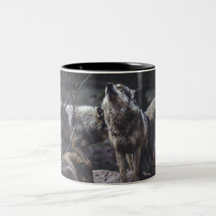 Wolf-Wolf-Wolf Zweifarbige Tasse