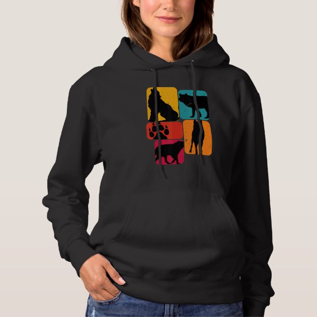 Wolf Wölfe Retro-Design Hoodie (Vorderseite)