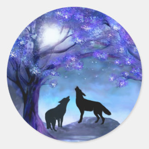 Wolf Wolfs Animaux sauvages Stickers Bleus