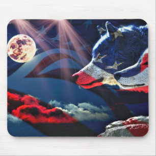 Wolf Wolves Full Moon Mousepad