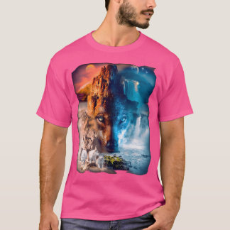 Wolf Wolves Moon Sun Yin Yang Ice Feuer Schnee Tro T-Shirt