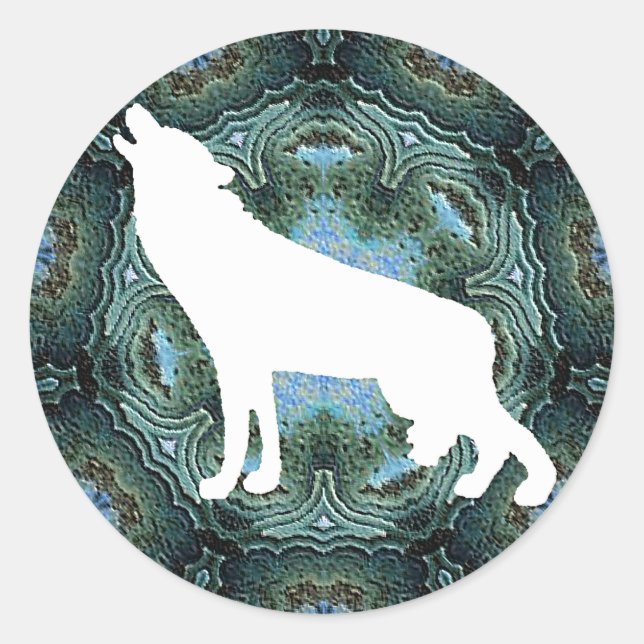 Wolf Wolves Runder Aufkleber (Vorderseite)