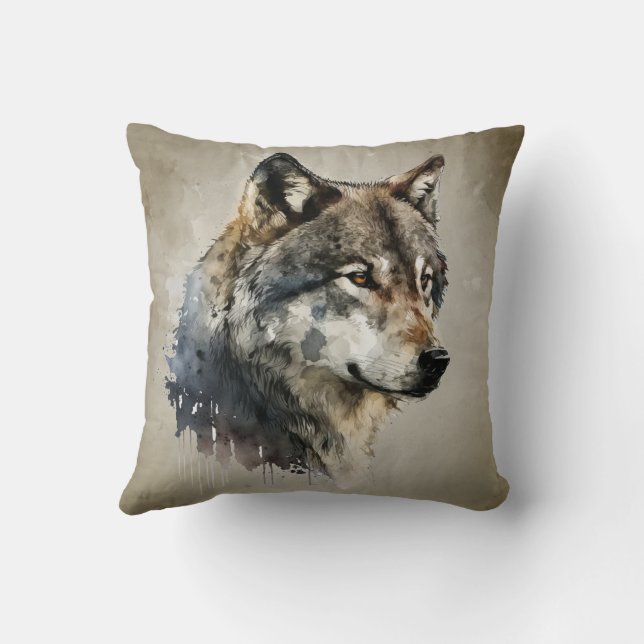 Wolf Wolves Tierwelt Kissen (Rückseite)