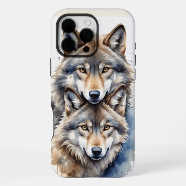 Wolf Wolves Wildtierart iPhone 16 Pro Max Hülle (Rückseite)