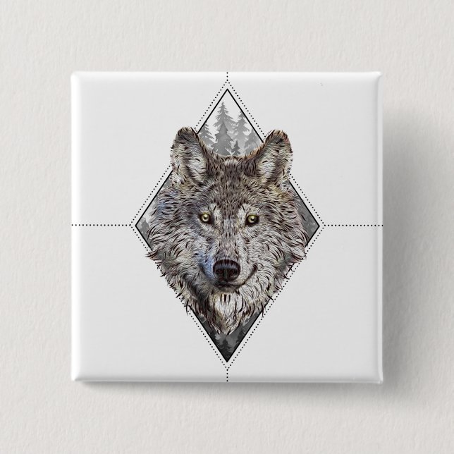 Wolf×woods Button (Vorderseite)