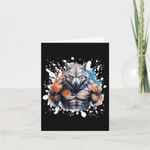 Wolf Workout Fitnessstudio Kämpfer Bodybuilder Karte