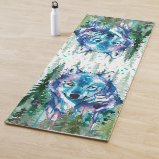 Wolf Yoga Mat | Farbenfroher Wolf Yogamatte
