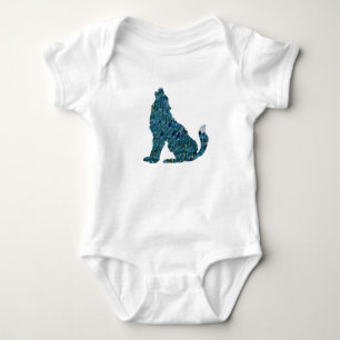Wolf Zeichne Jersey Bodysuit Baby Strampler