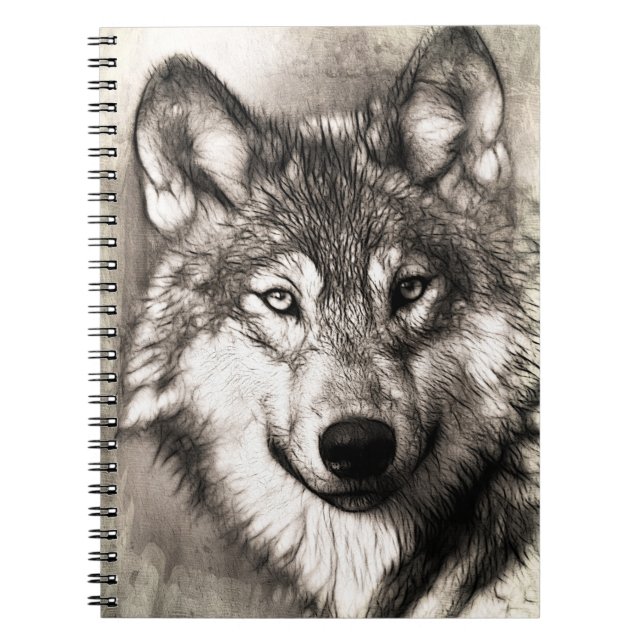 Wolf Zeichnend Notizblock (Vorderseite)