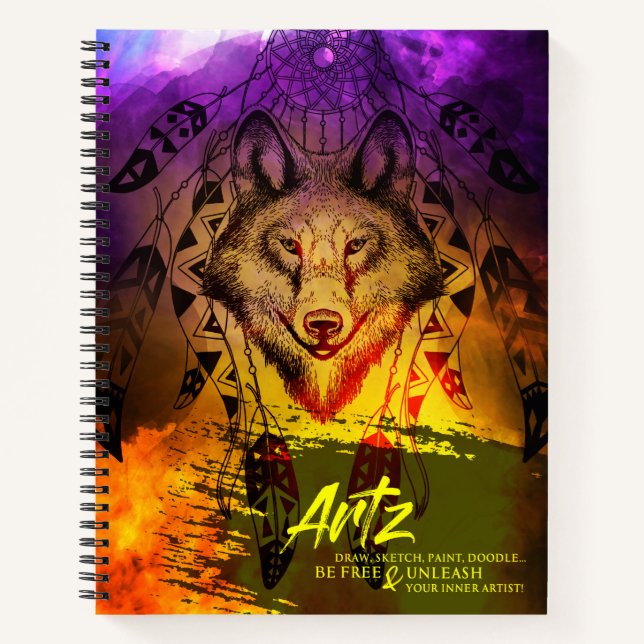 Wolf Zen Art/Sketch Book (Soft Cover) Notizbuch (Vorderseite)