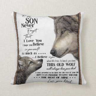 Wolf zu meinem Sohn Vergiss nie Liebe Dein Vater G Kissen