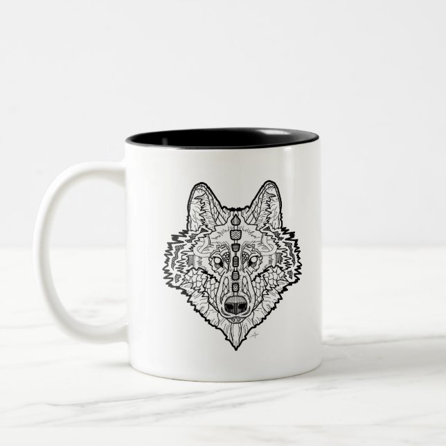Wolf Zweifarbige Tasse (Links)