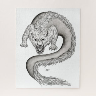 Wolfdragon Schwarzweiß-Design