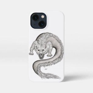 Wolfdragon Schwarzweiß-Design iPhone 13 Mini Hülle